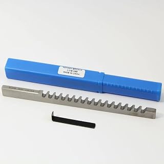 Keyway Broach, Type B, HSS Push Type Keyway Cutter with Shim, Precision Cutting Tool for Metalworking, Machinery Repair, Lathe (3/16 Inch Type B)