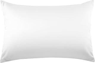 Pillow Cover 43 63 Premium 100% Cotton 300 Thread High Density Fabric Cotton Pillow Case Hotel Quality Envelope Style Breathable Antibacterial Odor Resistant Dust Mite Resistant Plain Soft Washable 13 Colors Available All Season (43 x 63 cm), White)
