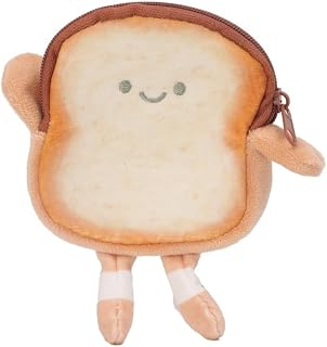 Cartoon Cute Plush Toast Coin Purse Keychain Mini Bread Doll Backpack Hanging Pendant Decoration