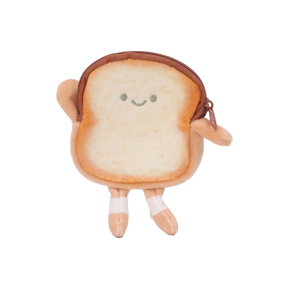 Cartoon Cute Plush Toast Coin Purse Keychain Mini Bread Doll Backpack Hanging Pe