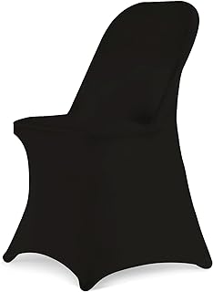 HAINARverS Stretch Spandex Folding Chair Covers 30PCS Black Universal | Fitted Chair Cover Protector for Wedding,Party, Banquet, Holidays, Celebration, Decoration(Black 30PCS)