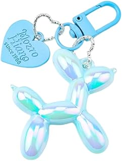 Adorable Keychain - Cute Balloon Dog Design with Six Color Options, Durable Resin Material, Compact Size 1.5 x 1.38 Inch