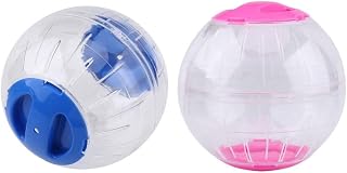 HIDOSNG Hamster Exercise Ball，2Pcs Clear Dwarf Running Ball Portable Hamster Carrier for Dwarf Hamsters（Blue+Pink）