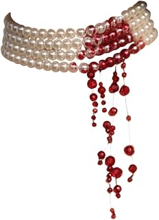 Dripping Blood Imitation Pearls Halloween Party Choker Necklace Vampire Party Costume