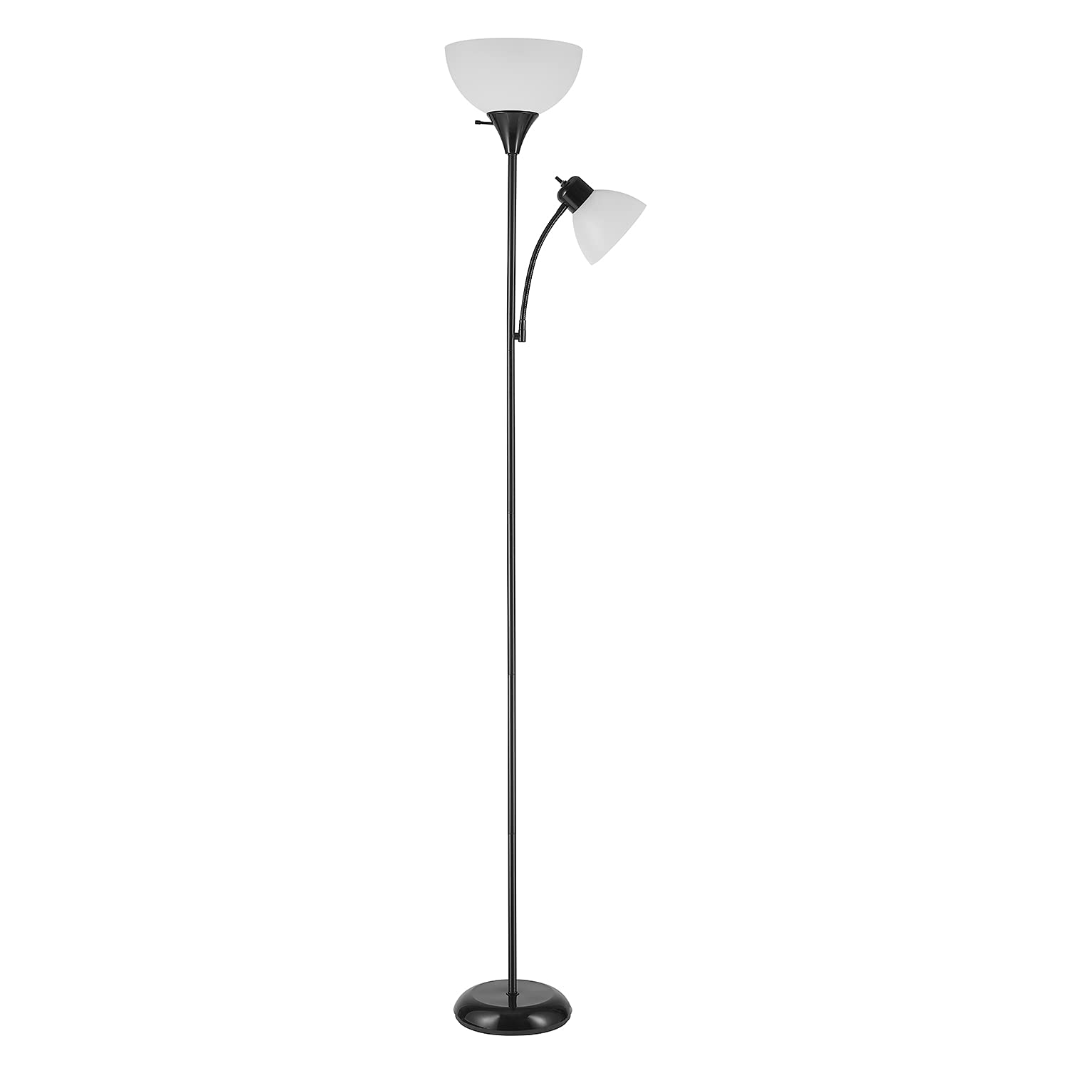 Globe Electric 67135 72" Floor Lamp with Adjustable Reading Light, Bright, Easy-