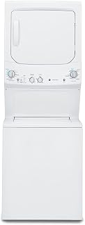 GE GUD24GSSMWW Unitized Spacemaker 2.3 Washer with Stainless Steel Basket and 4.4 Cu. Ft. Capacity Gas Dryer, White