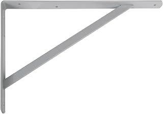 Amig - Wall shelf bracket - Steel corner bracket - 250x200mm - Metallic grey - Supports up to 330kg - Corner shelf bracket - Shelf support - Easy to install