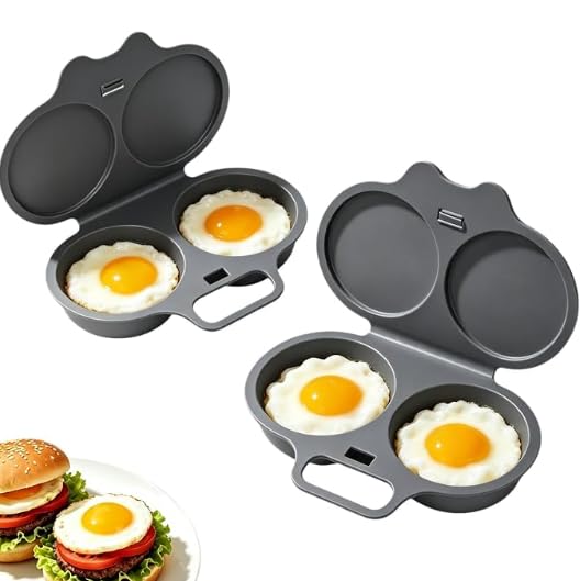 2PCS Dual Cavity Microwave Egg Poacher With Lid & Handle, Microwave Egg Boiler P