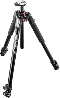 Manfrotto MT055XPRO3 Tripod, 3-Section Aluminium, Ergonomic Design, Professional Camera Tripod, for DSLR, Mirrorless and Compact Cameras, Black