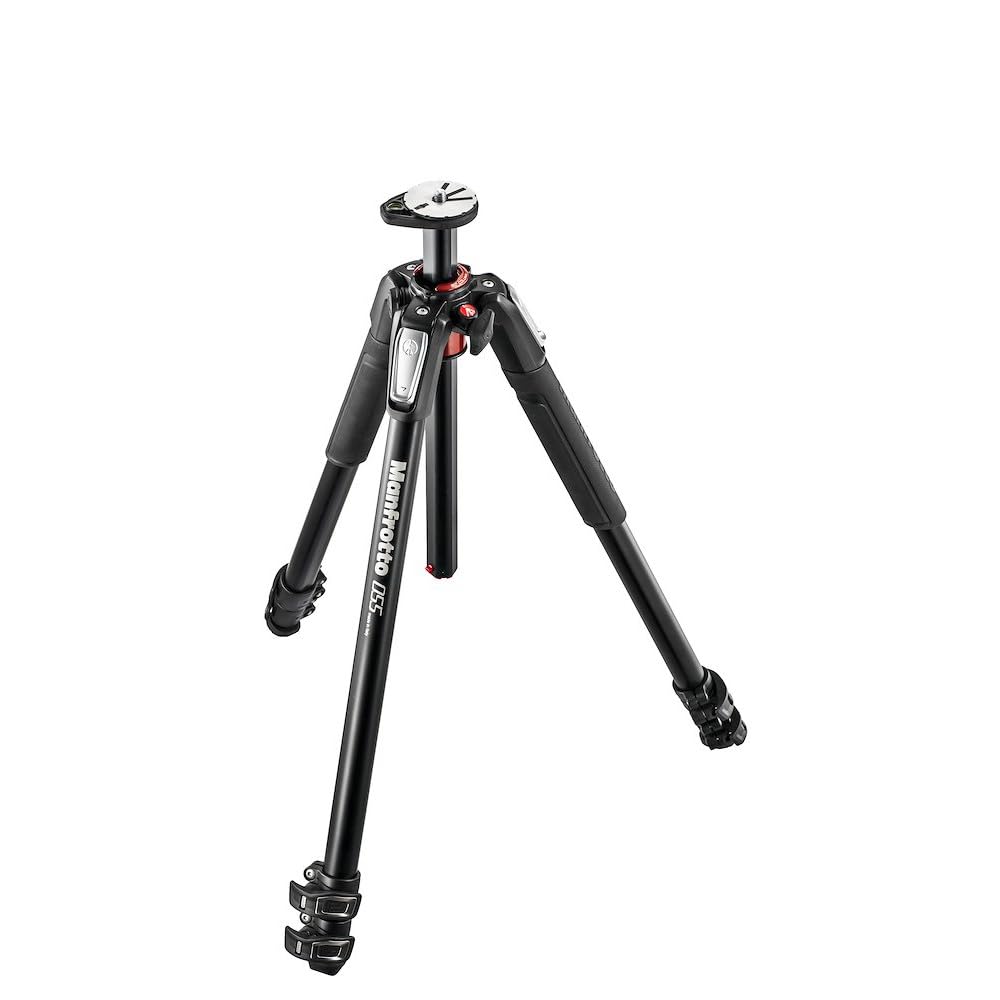 Manfrotto MT055XPRO3 Tripod, 3-Section Aluminium, Ergonomic Design, Professional