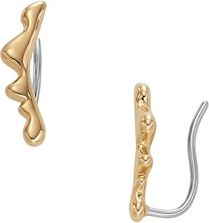 Skagen Pendientes para mujer en acero inoxidable tono dorado o plata de ley con cierre de gancho
