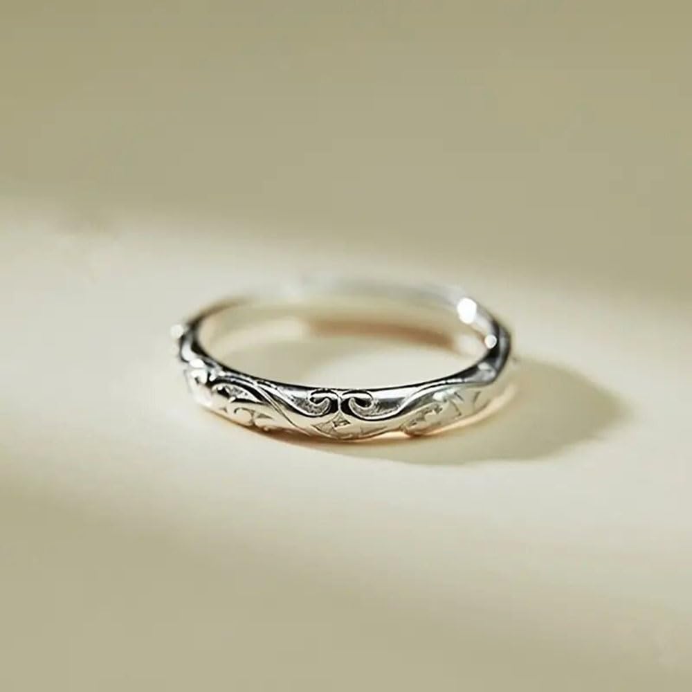 White Gold Plated Cubic Zirconia Ring Vintage Design Personalized Accessories Id