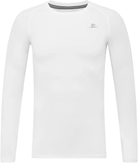 DEVOROPA Youth Boys Compression Shirt Long Sleeve Baseball Undershirt Kids Quick Dry Sports Baselayer Tops Football Underwear