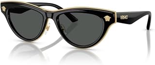 Versace Woman Sunglasses Black Frame, Dark Grey Lenses, 52MM