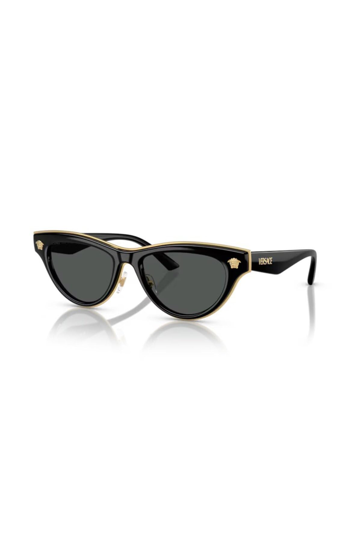 Versace Woman Sunglasses Black Frame, Dark Grey Lenses, 52MM