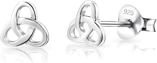 LeCalla Sterling Silver Love Knot Stud Earrings - Lightweight Italian Design Twisted Earrings for Women