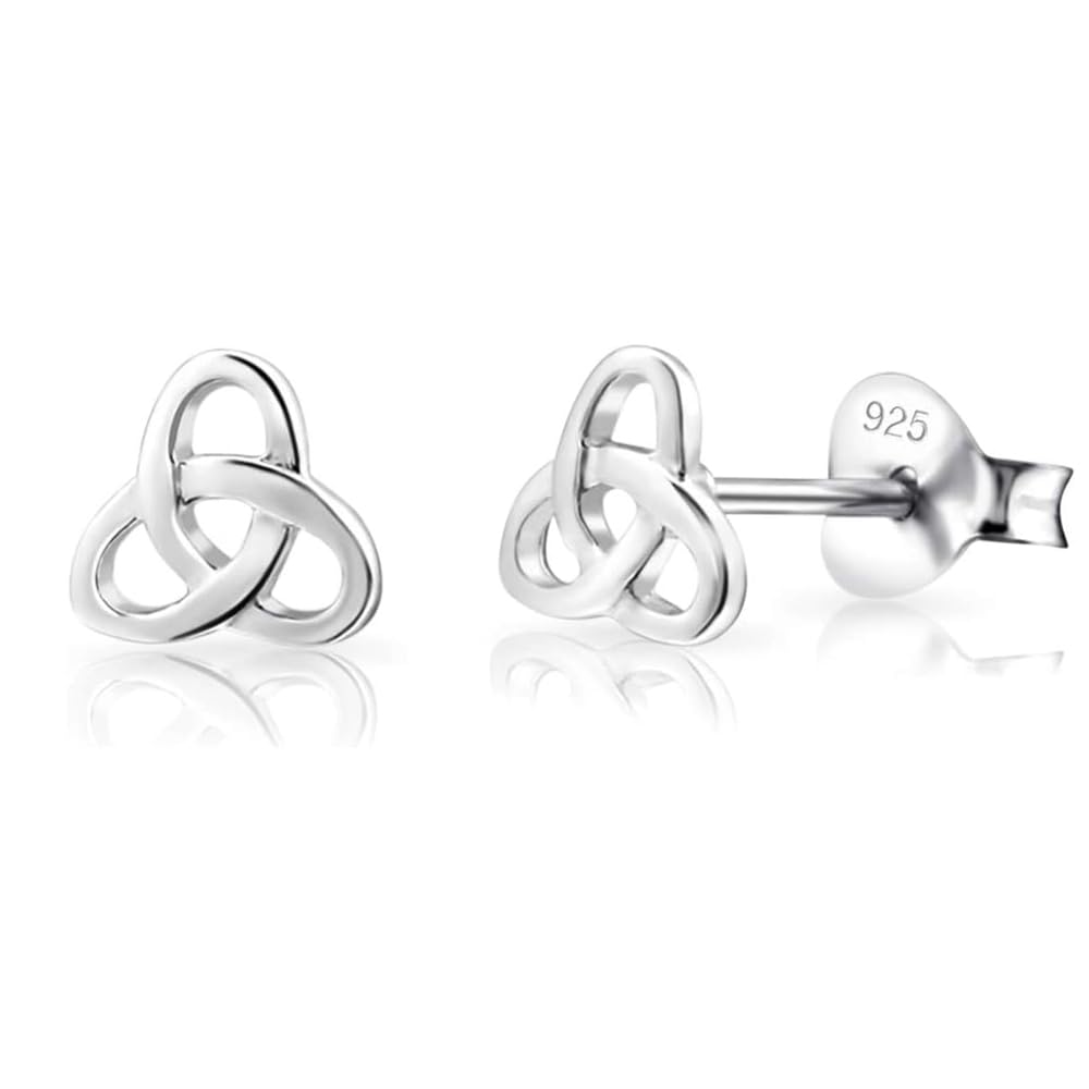 LeCalla Sterling Silver Love Knot Stud Earrings - Lightweight Italian Design Twi