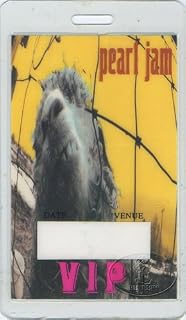 Pearl Jam 1993 VIP Laminated Backstage Pass