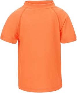 LACOFIA Boys' Short-Sleeved Swimming Shirt Children's Sun Protection Swimming Shirt Kids Rash Guard Quick-Drying