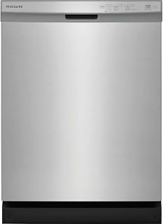 Frigidaire 24 in Front Control Built-in Tall Tub Dishwasher in Stainless Steel with 4-Cycles and DishSense Sensor Technology