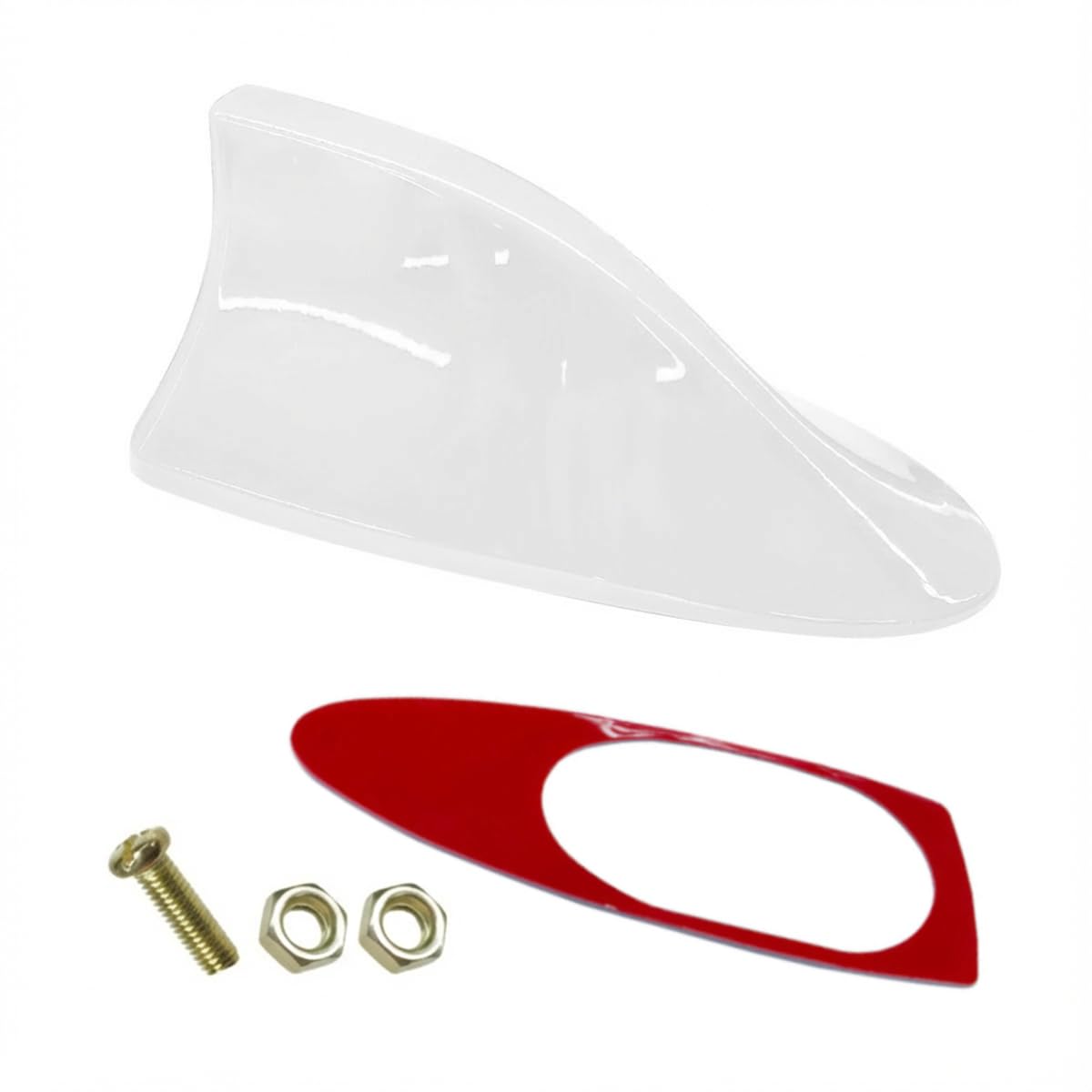 QEUOBUE Car Shark Fin Antenna Cover, Radio Signal Aerial Cover (White) | Plastic