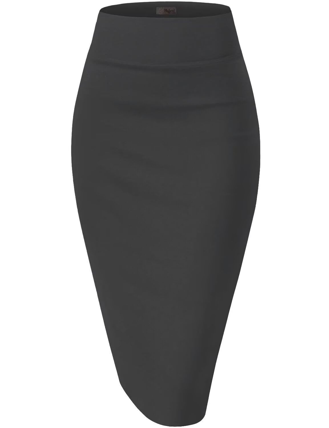 Hybrid & Company Women's Premium Nylon Ponte Stretch High Waist Pencil Suit Skir