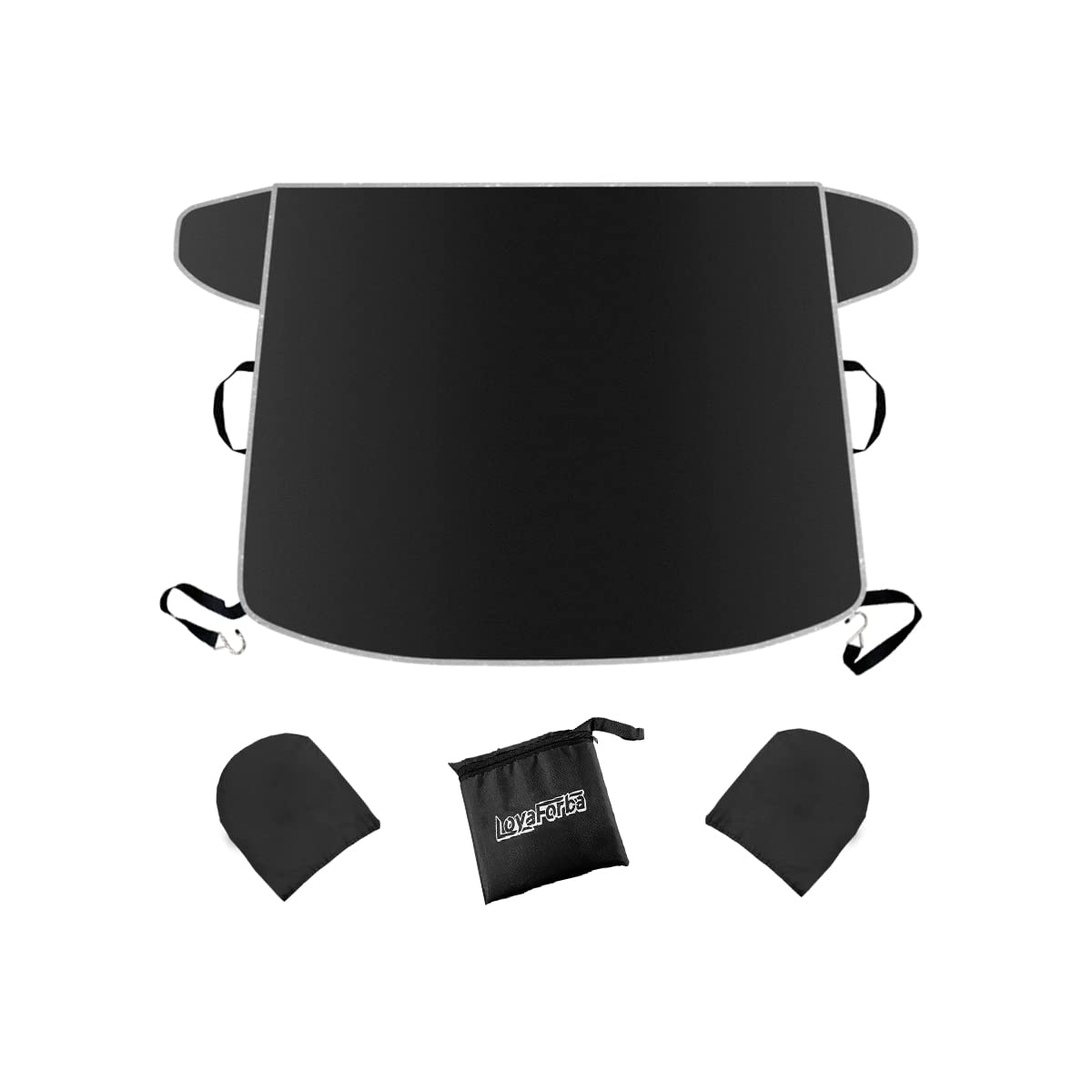 LoyaForba 51.18x83.07 Inch Windshield Snow Cover, Frost Sunshade, Black | all-we