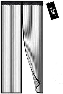 YRH Magnetic Fly Screen Door (90x210cm, Black) | Heavy Duty Self-Sealing Mesh,Powerful Magnets,Full Frame Magic Tape,No Drill Installation,Automatically Closes