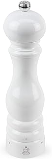 Peugeot Paris Salt Mill, u'Select, 9 in, White Lacquer, PEFC Beech Wood | Adjustable salt grinder for coarse dry crystals, 6 preset grind settings, lifetime mechanism guarantee, Made in France, 22 cm
