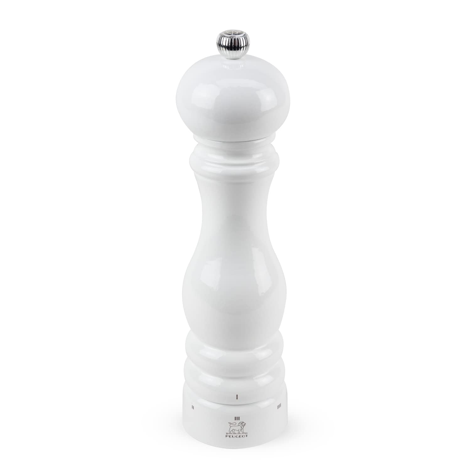 Peugeot Paris Salt Mill, u'Select, 9 in, White Lacquer, PEFC Beech Wood | Adjust