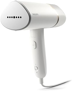 Philips Steamer 3000 Serie, Weiß, 1000 W | Steamer with 120 ml water tank, metal plate, steam output 20 g/min, includes storage bag, 660 g (STH3020/10)