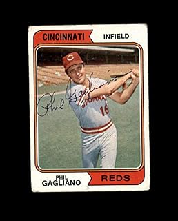 Phil Gagliano Hand Signed 1974 Topps Cincinnati Reds Autograph
