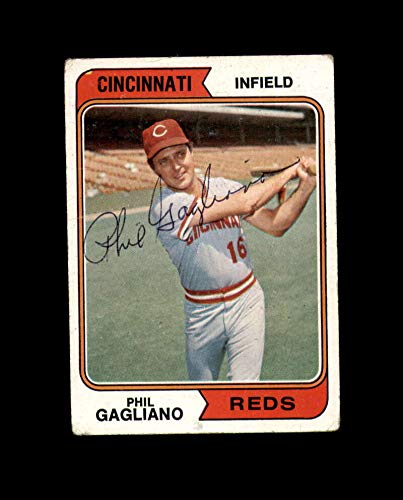 Phil Gagliano Hand Signed 1974 Topps Cincinnati Reds Autograph