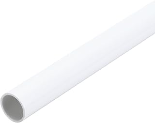 sourcing map 0.55 Inch PVC Rigid Tube 12mm ID 14mm OD 12" White | Round Pipe High Impact for Water Pipe, Aquarium, Fish Tank, Greenhouse Garden,