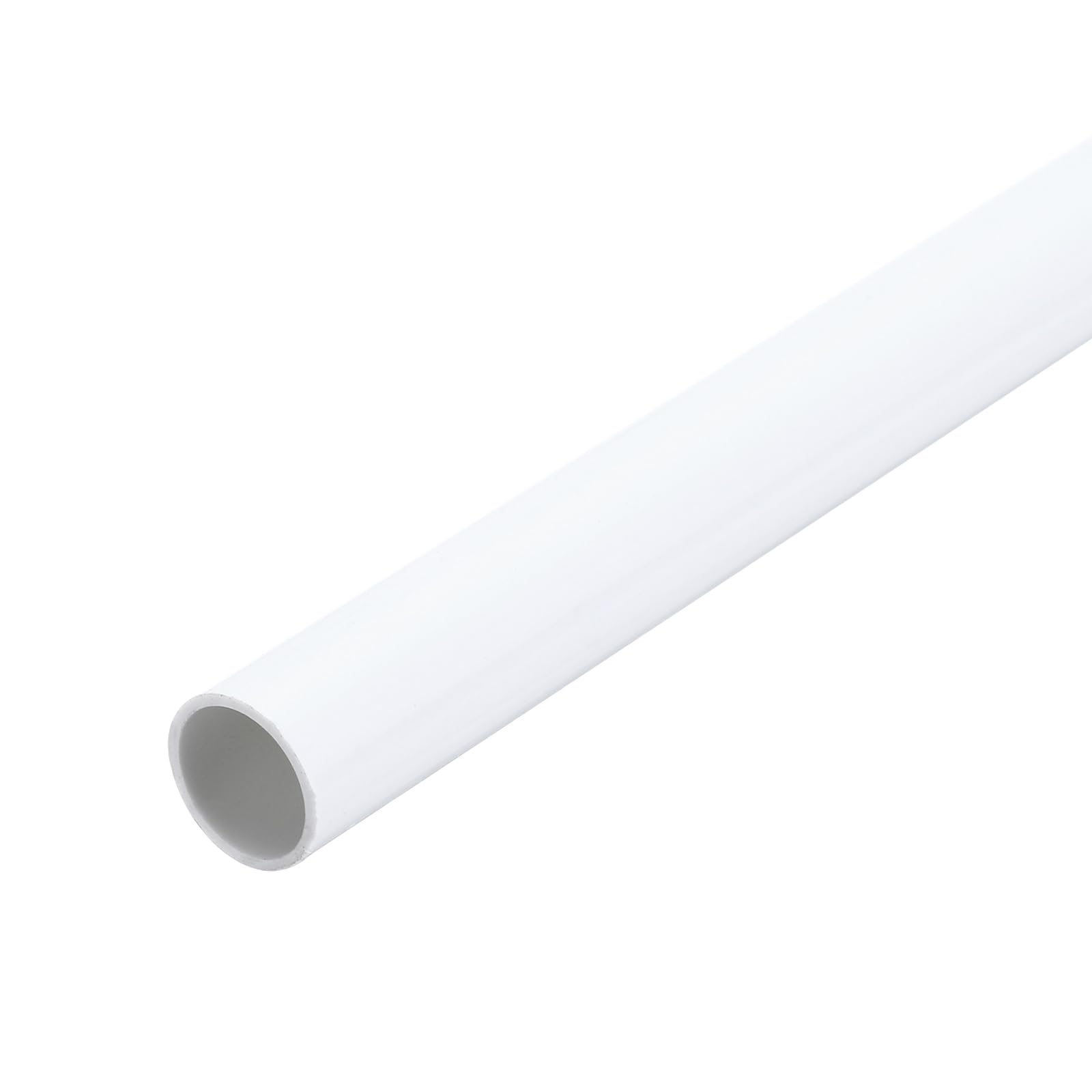 sourcing map 0.55 Inch PVC Rigid Tube 12mm ID 14mm OD 12" White | Round Pipe Hig