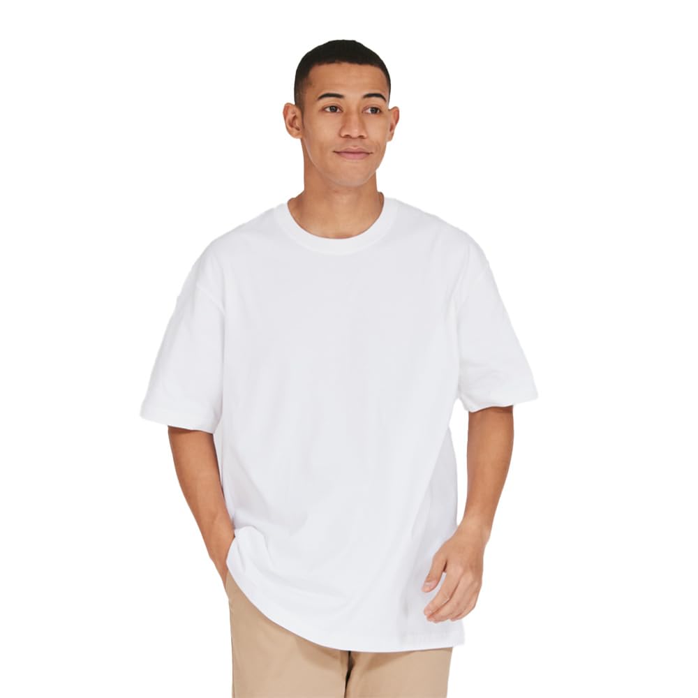 Hanes(ヘインズ) H5180 Beefy, 1 pièce, 100% Coton, T-Shirt Lourd, Blanc, XL Homme
