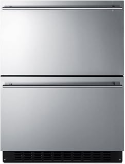 Summit 24” Two Drawer Refrigerator, Stainless Steel - ASDR2414 | 3.1 cu.ft. Capacity, ADA Compliant, 18” Shallow Depth,Panel Ready Capable* (*Panels not included)