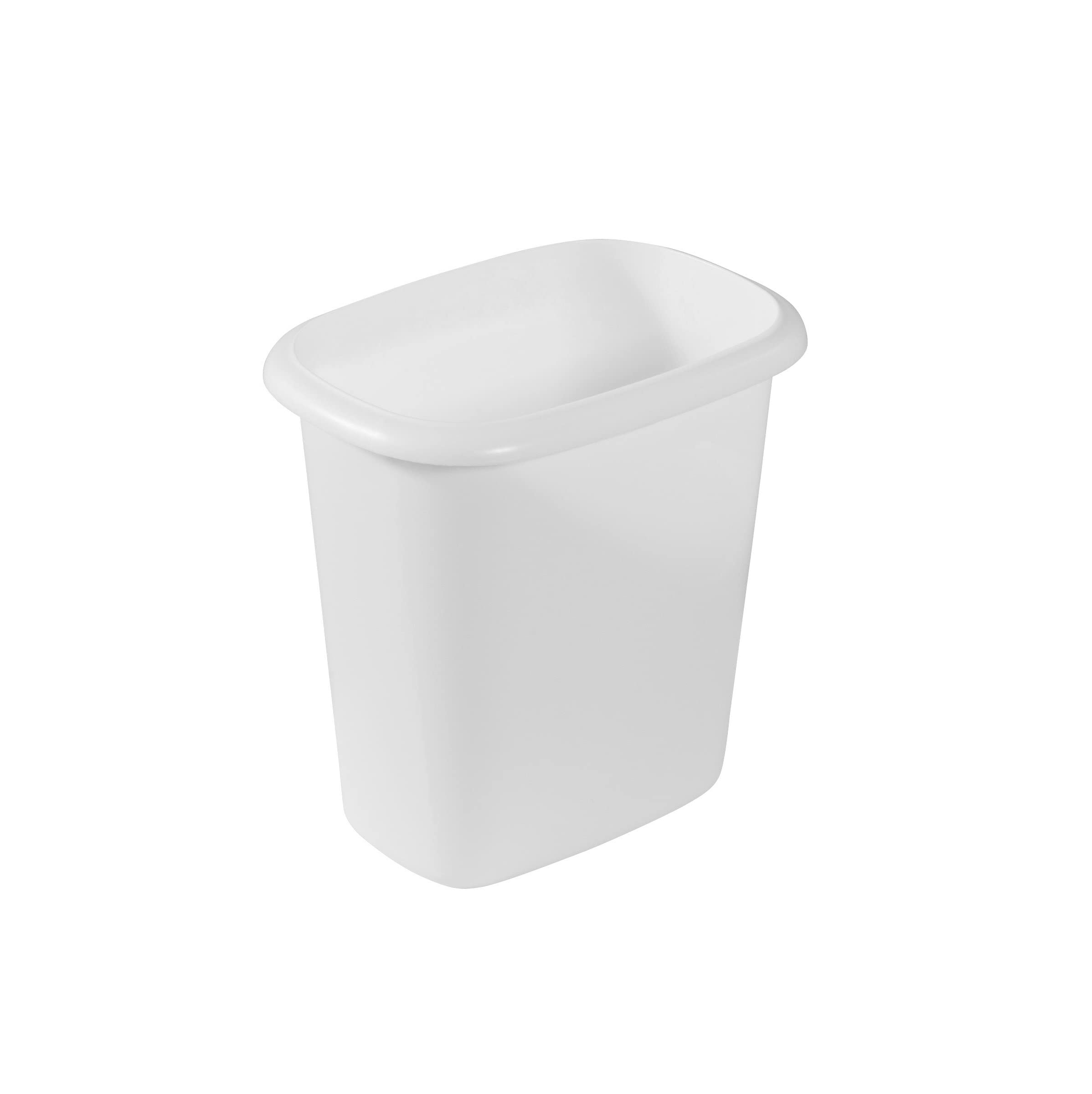 Rubbermaid Vanity Trash Can/Wastebasket 1.5-Gallons/6-Quarts White for Under Cou