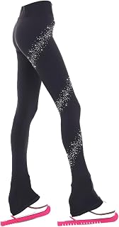 LIUHUO Ice Figure Skating Pants Girls Practice Over Boots Pants Thin Fleece Tights Trousers Rhinestones Child Skate Leggings