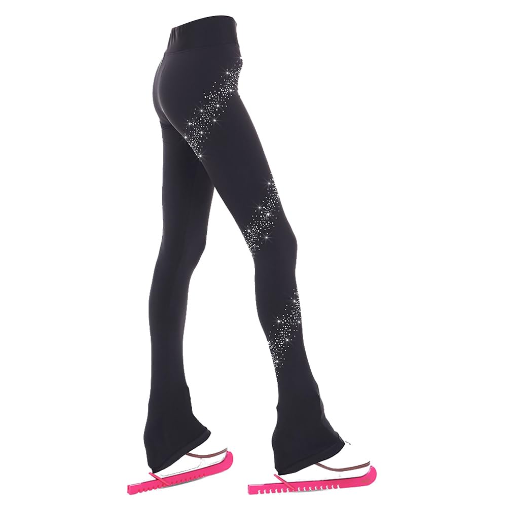 LIUHUO Ice Figure Skating Pants Girls Practice Over Boots Pants Thin Fleece Tigh