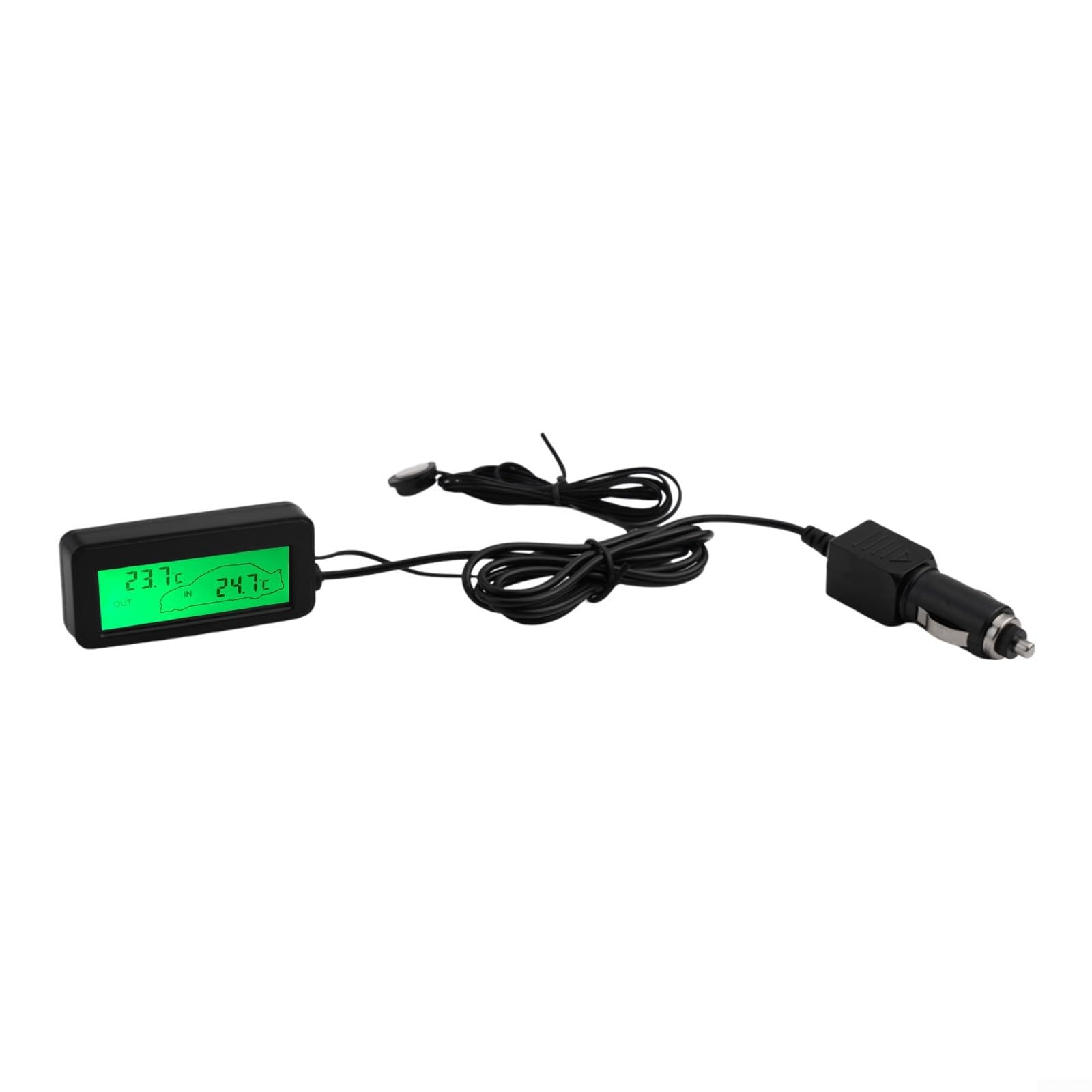 12V Car LCD Digital Display Thermometer, Interior and Exterior Temperature Gauge