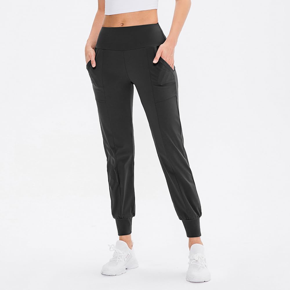 Yoga Jogger Pants for Women with Pockets High Waist Lightweight Running Pants
