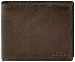 Fossil - Portafoglio bifold RFID Derrick da uomo in pelle con ampio portamonete, ML3687001 - L 11,4 cm x P 1,9 cm x A 9,4 cm