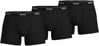 BOSS Mens BoxerBr 3P Bold Des Three-Pack of Logo-Waistband Boxer Briefs in Stretch Cotton