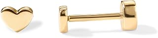 PAVOI 14K Gold Plated Motif Flat Back Earrings for Women, Cartilage Studs