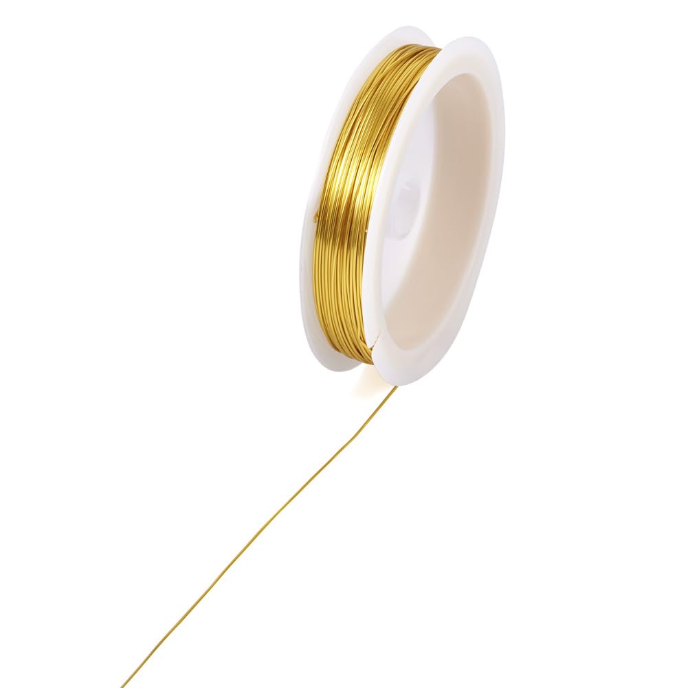 59.06ft/Roll Gold Copper Jewelry Wire for Jewelry Making Soft Round Artistic Wir