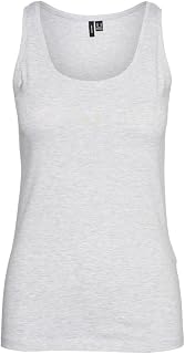 VERO MODA Women's Vmlulu Long Tank Top JRS Ga Noos Tank Top, Super Light Grey Melange, M