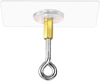 Self Adhesive Metal Ceiling Hook Wall Mounted No Holes Plant Flower Pot Lantern Hanging Holder Home Organizer "Clear"