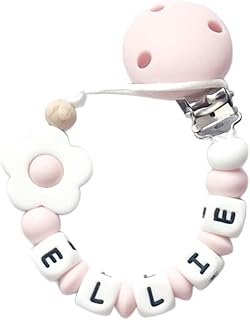 Twinkle Star Baby Custom Pink White Flower Dummy Clip