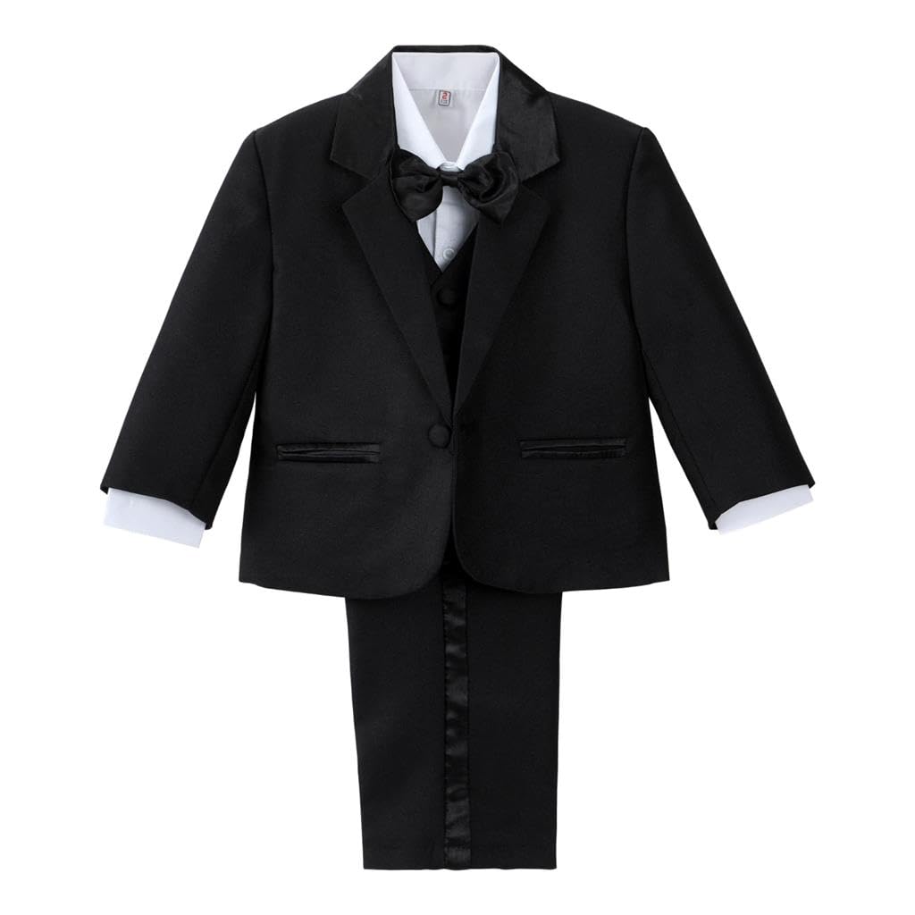 Lito Angels - Baby Boy Elegant Khaki Dress Outfits 5 Pieces Formal Suit Set for 